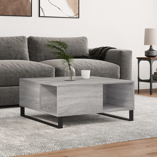 vidaXL Coffee Table Grey Sonoma 80x80x36,5 cm Engineered Wood 1