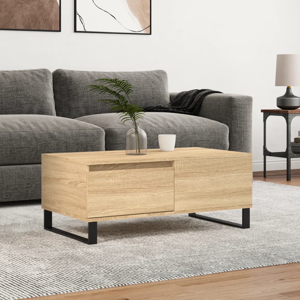 vidaXL Coffee Table Sonoma Oak 90x50x36.5 cm Engineered Wood 1