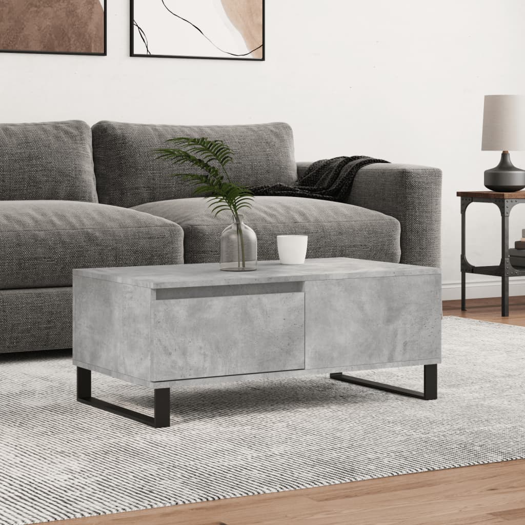 vidaXL Coffee Table Concrete Grey 90x50x36.5 cm Engineered Wood 1