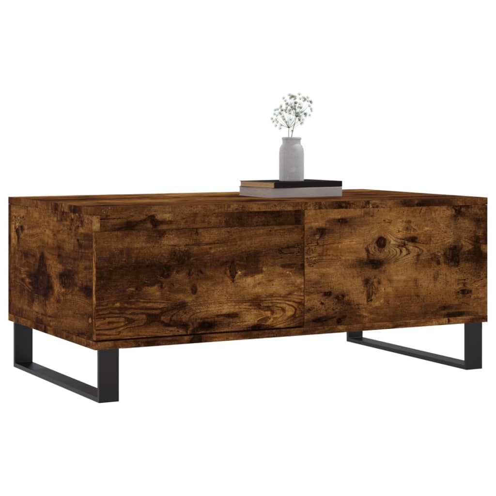vidaXL Coffee Table Smoked Oak 90x50x36.5 cm Engineered Wood 4