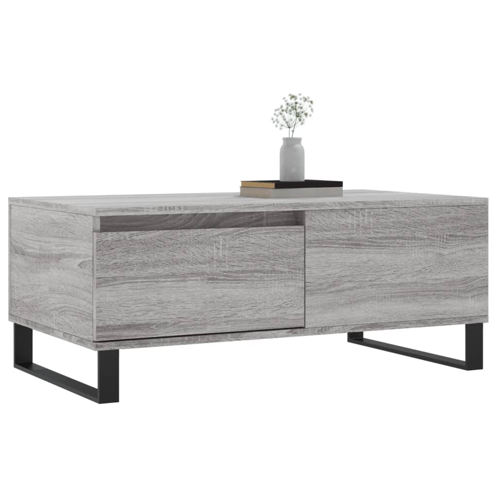 vidaXL Coffee Table Grey Sonoma 90x50x36.5 cm Engineered Wood 4