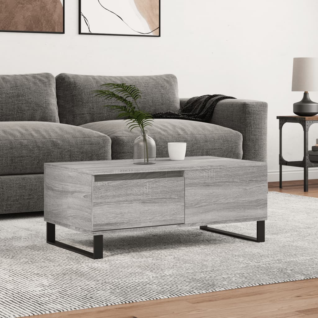 vidaXL Coffee Table Grey Sonoma 90x50x36.5 cm Engineered Wood 1