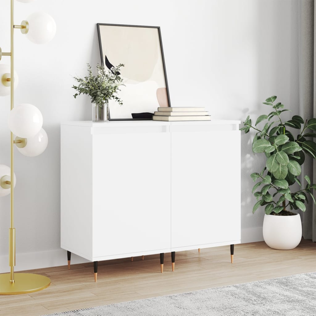 vidaXL Sideboards 2 pcs White 40x35x70 cm Engineered Wood 1