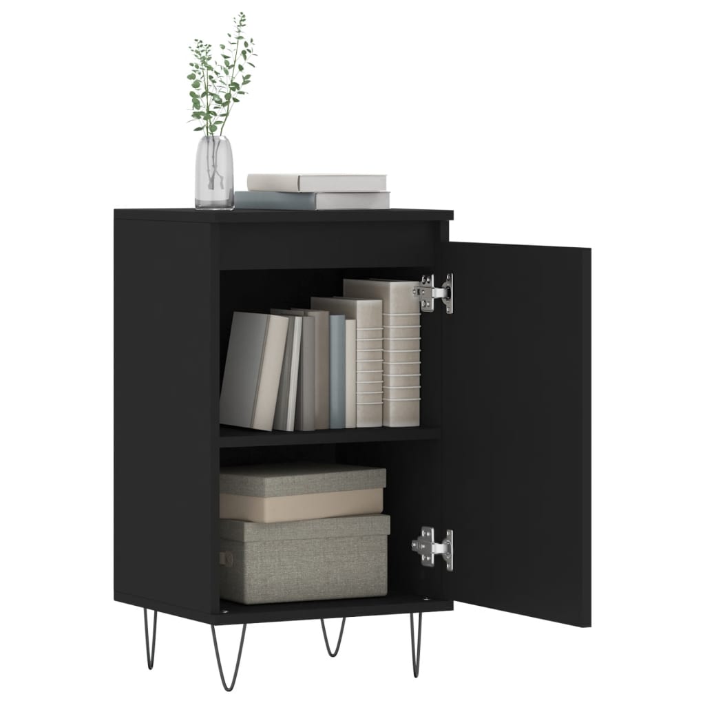 vidaXL Sideboards 2 pcs Black 40x35x70 cm Engineered Wood 4
