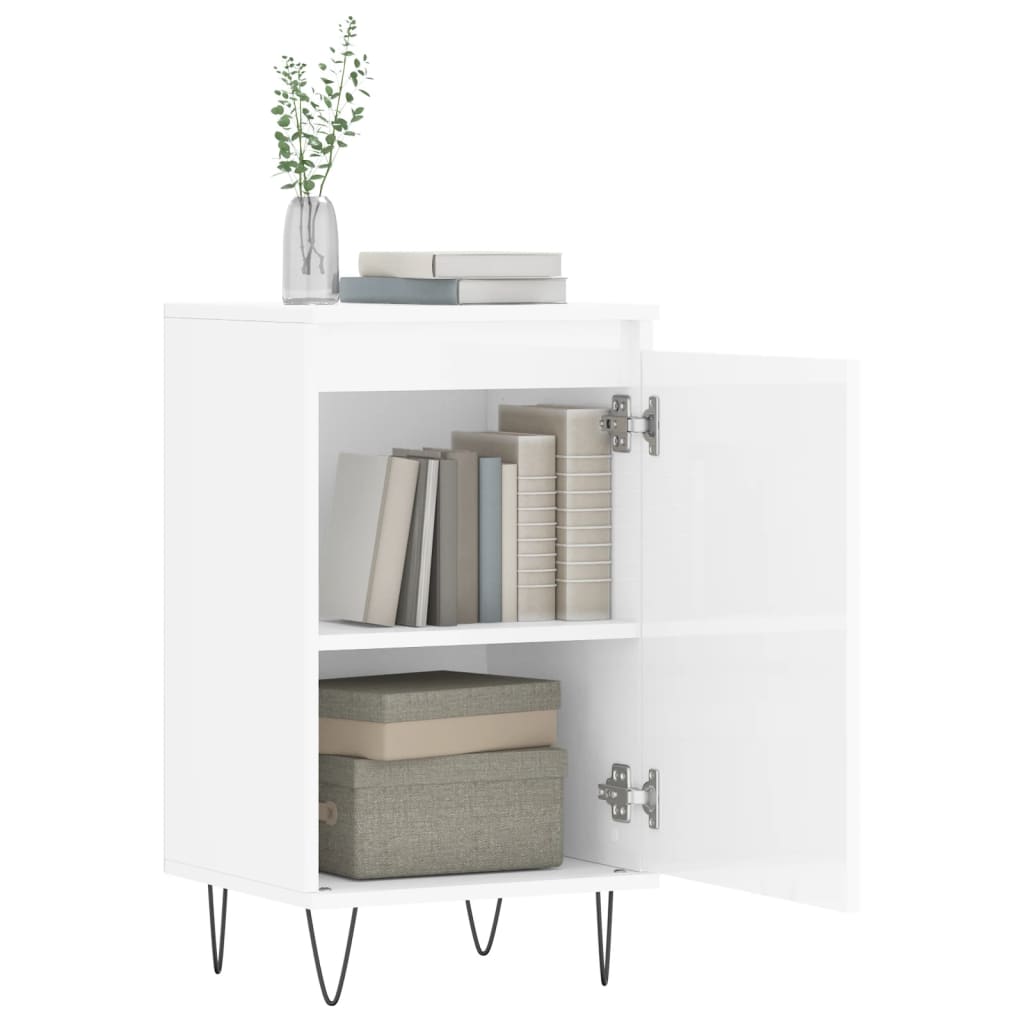 vidaXL Sideboards 2 pcs High Gloss White 40x35x70 cm Engineered Wood 4