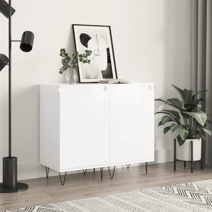 vidaXL Sideboards 2 pcs High Gloss White 40x35x70 cm Engineered Wood 1
