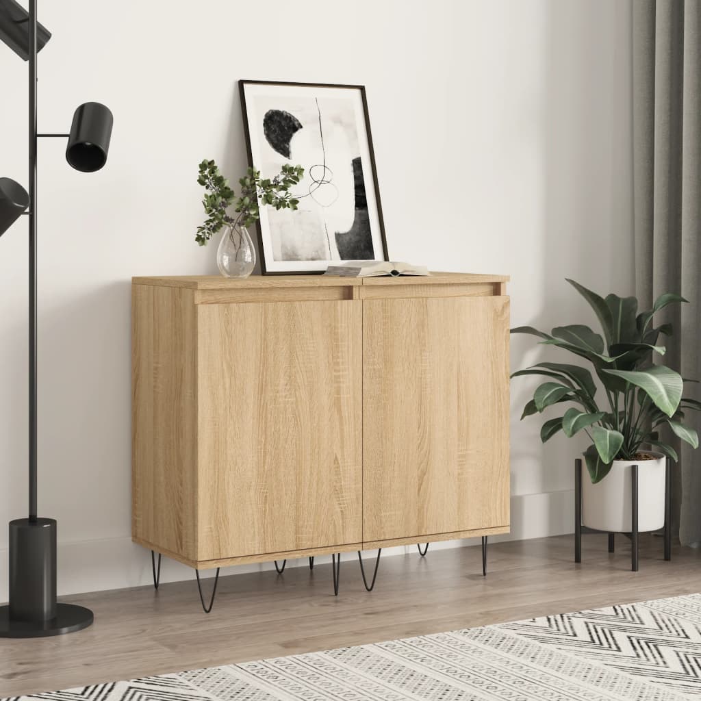vidaXL Sideboards 2 pcs Sonoma Oak 40x35x70 cm Engineered Wood 1