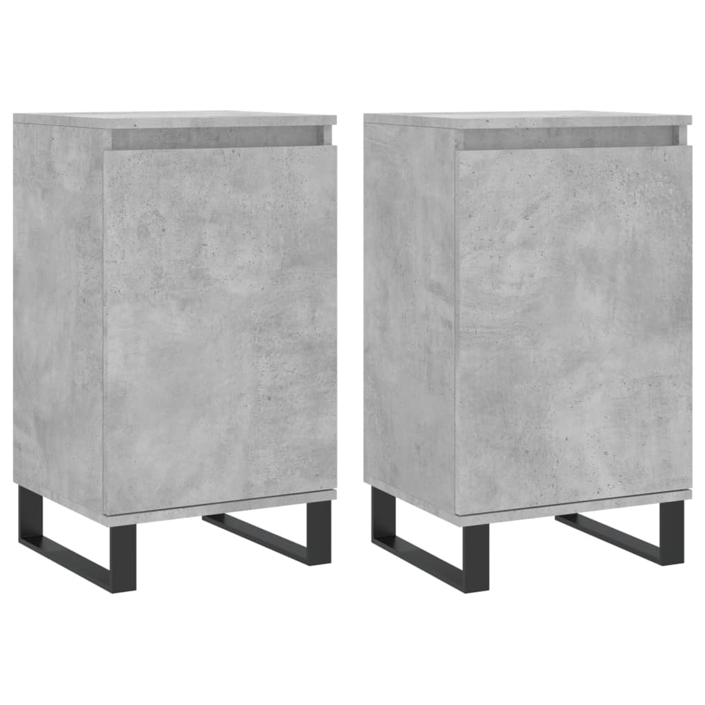 vidaXL Sideboards 2 pcs Concrete Grey 40x35x70 cm Engineered Wood 2