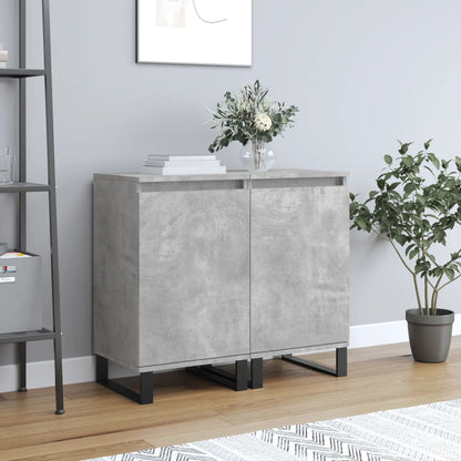 vidaXL Sideboards 2 pcs Concrete Grey 40x35x70 cm Engineered Wood 1