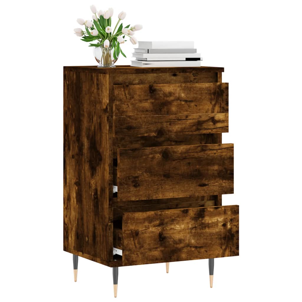 vidaXL Sideboard Smoked Oak 40x35x70 cm Engineered Wood 4