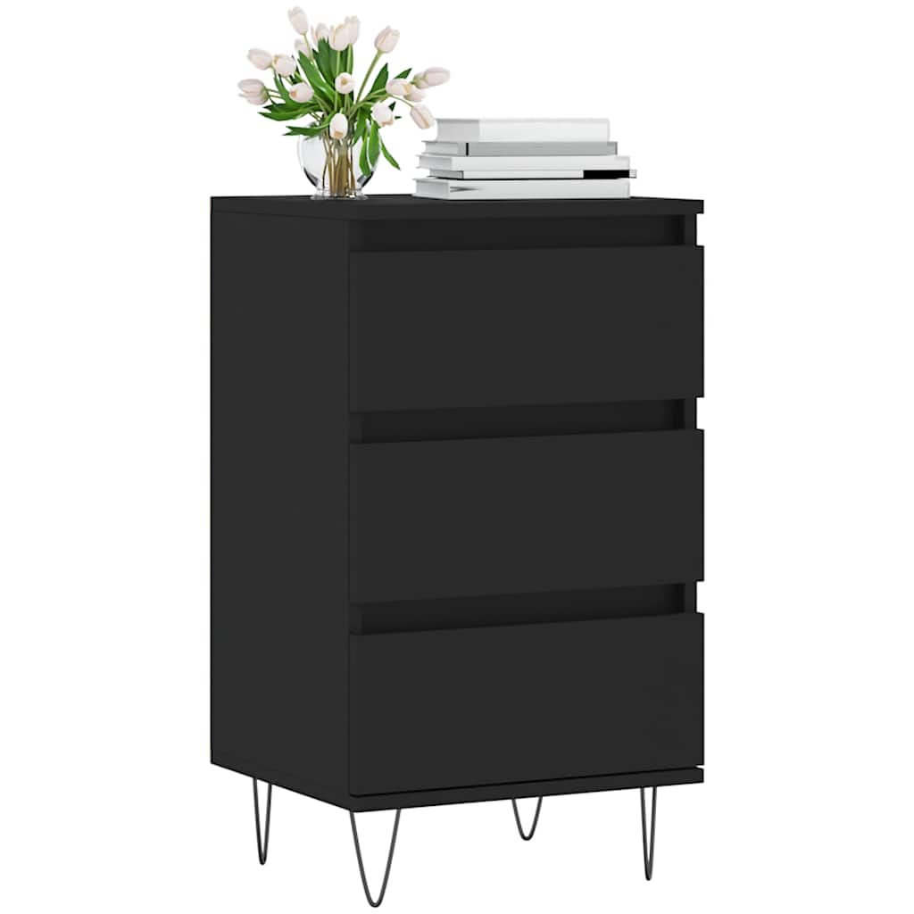 vidaXL Sideboard Black 40x35x70 cm Engineered Wood 4