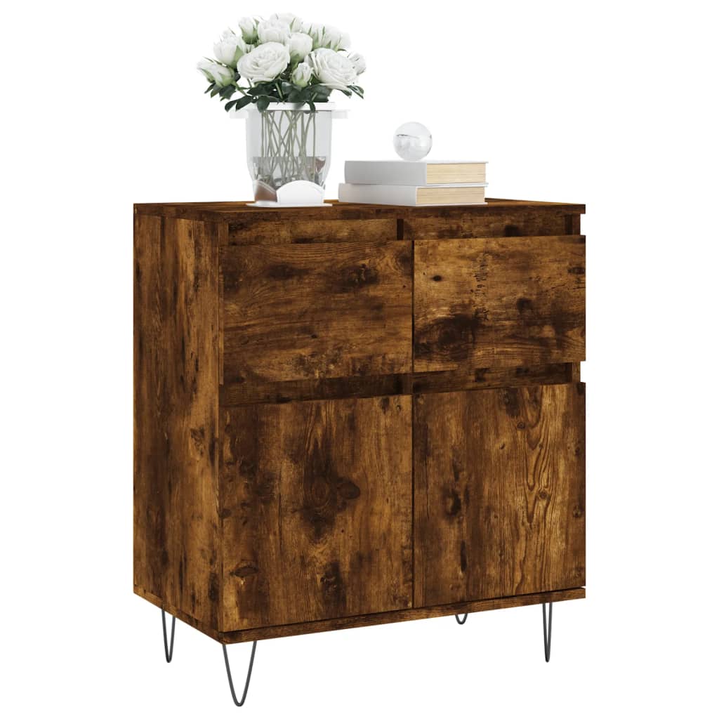 vidaXL Sideboard Smoked Oak 60x35x70 cm Engineered Wood 3