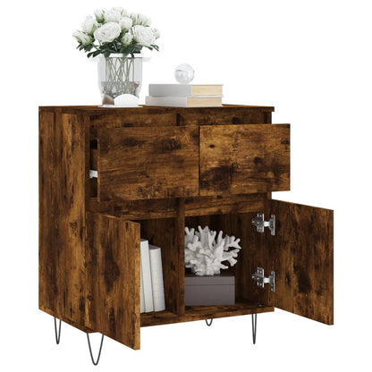 vidaXL Sideboard Smoked Oak 60x35x70 cm Engineered Wood 4