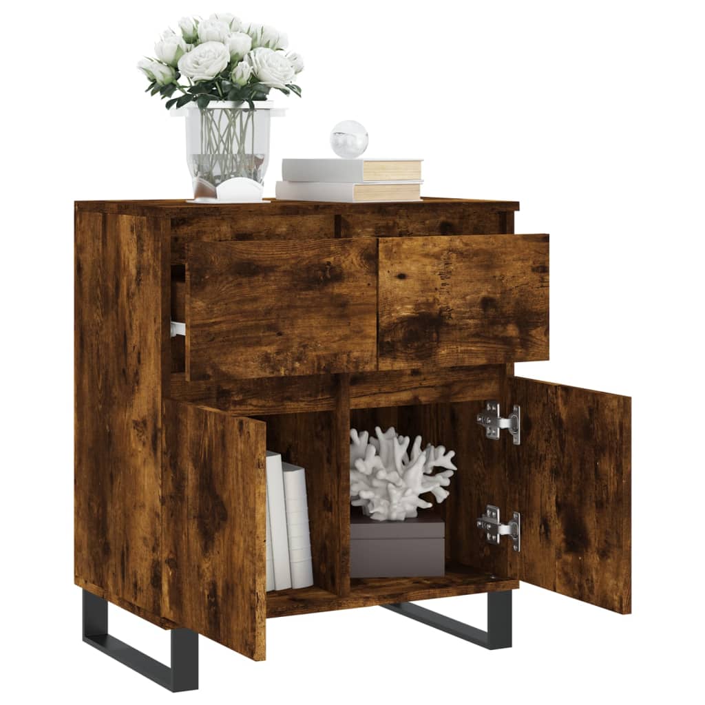 vidaXL Sideboard Smoked Oak 60x35x70 cm Engineered Wood 4