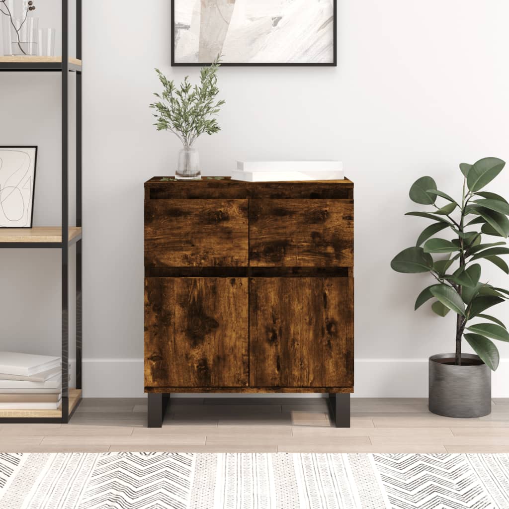 vidaXL Sideboard Smoked Oak 60x35x70 cm Engineered Wood 1