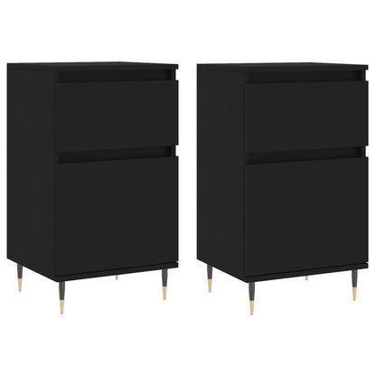 vidaXL Sideboards 2 pcs Black 40x35x70 cm Engineered Wood 2
