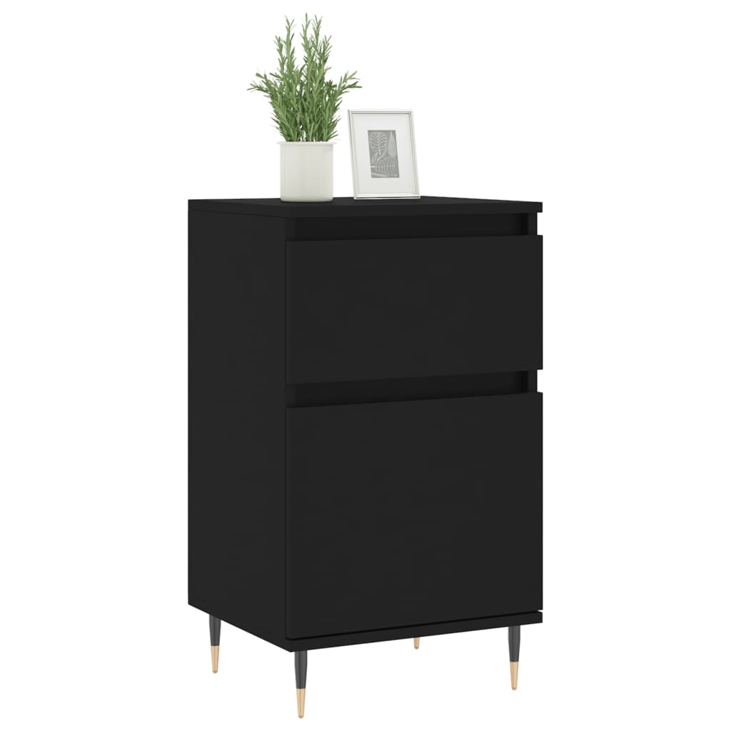 vidaXL Sideboards 2 pcs Black 40x35x70 cm Engineered Wood 3
