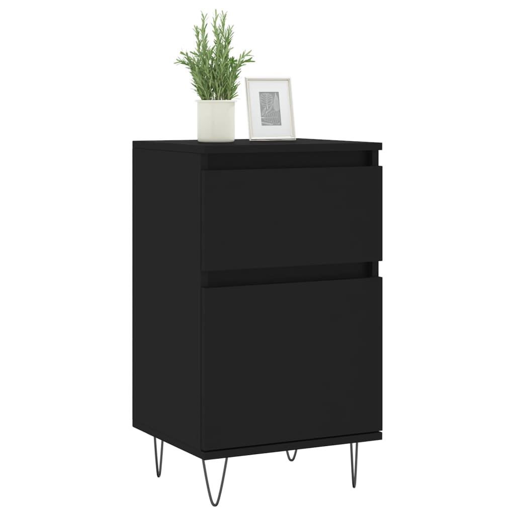 vidaXL Sideboards 2 pcs Black 40x35x70 cm Engineered Wood 3