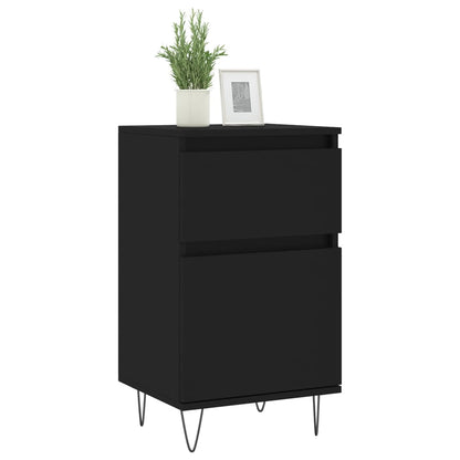 vidaXL Sideboards 2 pcs Black 40x35x70 cm Engineered Wood 3