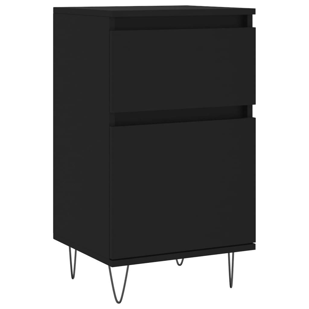 vidaXL Sideboards 2 pcs Black 40x35x70 cm Engineered Wood 5