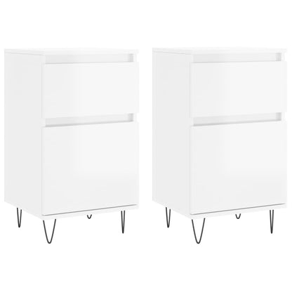 vidaXL Sideboards 2 pcs High Gloss White 40x35x70 cm Engineered Wood 2