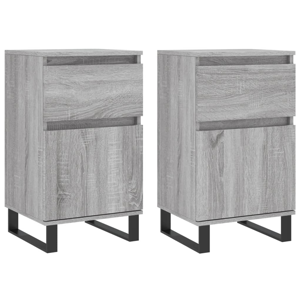 vidaXL Sideboards 2 pcs Grey Sonoma 40x35x70 cm Engineered Wood 2