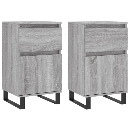 vidaXL Sideboards 2 pcs Grey Sonoma 40x35x70 cm Engineered Wood 2