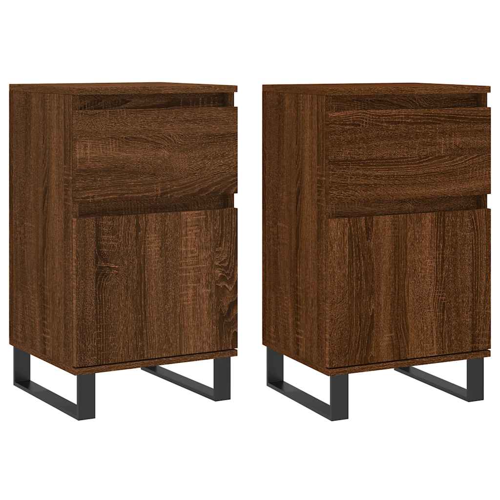 vidaXL Sideboards 2 pcs Brown Oak 40x35x70 cm Engineered Wood 2