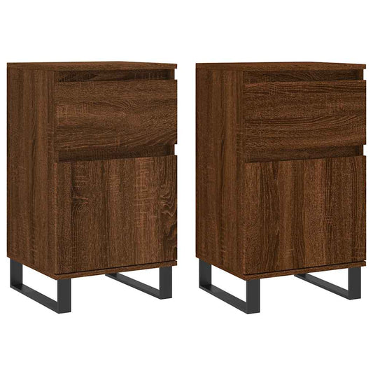vidaXL Sideboards 2 pcs Brown Oak 40x35x70 cm Engineered Wood 2