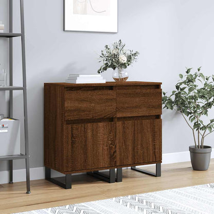 vidaXL Sideboards 2 pcs Brown Oak 40x35x70 cm Engineered Wood 1