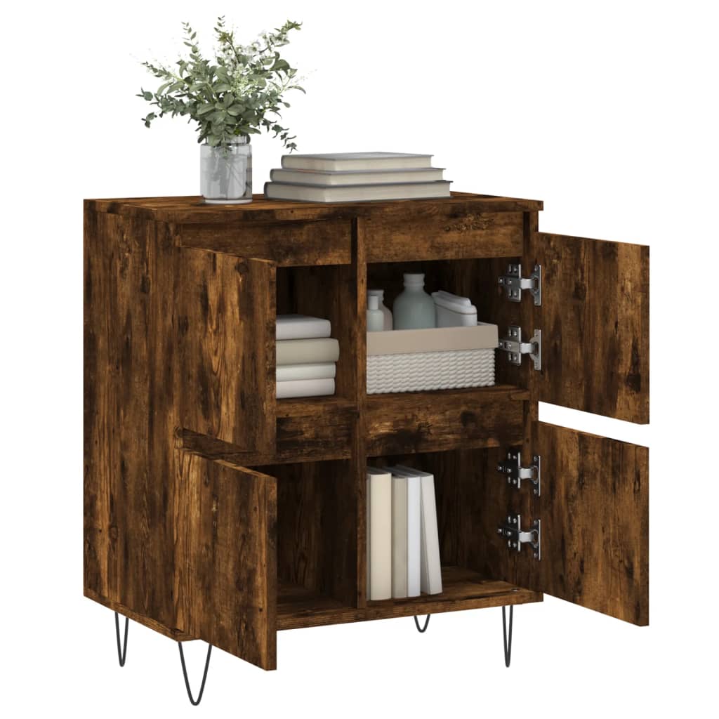 vidaXL Sideboard Smoked Oak 60x35x70 cm Engineered Wood 4