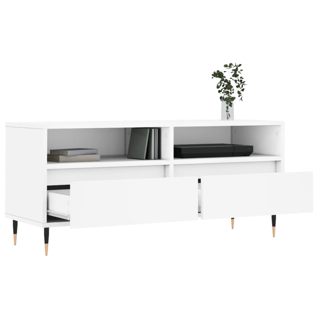 vidaXL TV Cabinet White 100x34.5x44.5 cm Engineered Wood 4