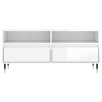 vidaXL TV Cabinet High Gloss White 100x34.5x44.5 cm Engineered Wood 5
