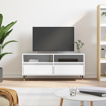 vidaXL TV Cabinet High Gloss White 100x34.5x44.5 cm Engineered Wood 1