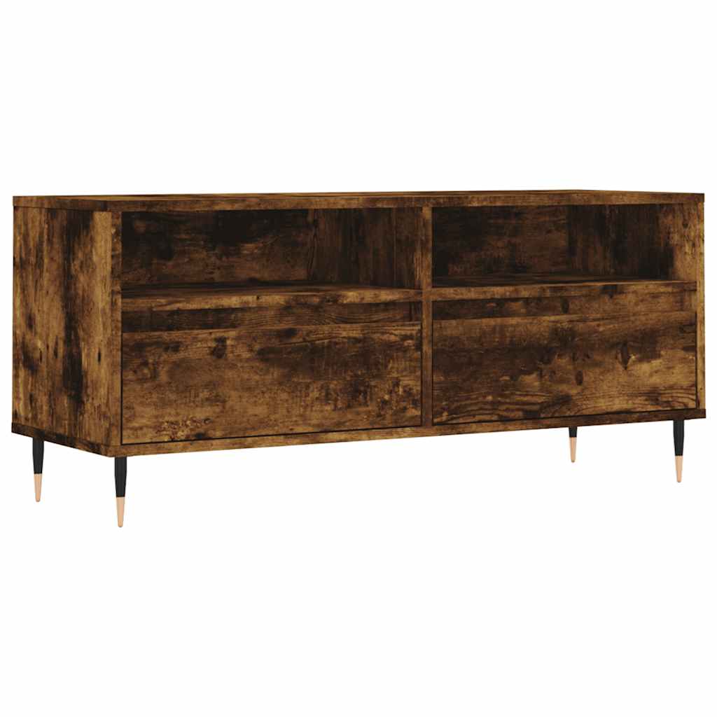 vidaXL TV Cabinet Smoked Oak 100x34.5x44.5 cm Engineered Wood 2