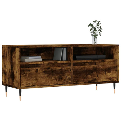 vidaXL TV Cabinet Smoked Oak 100x34.5x44.5 cm Engineered Wood 3