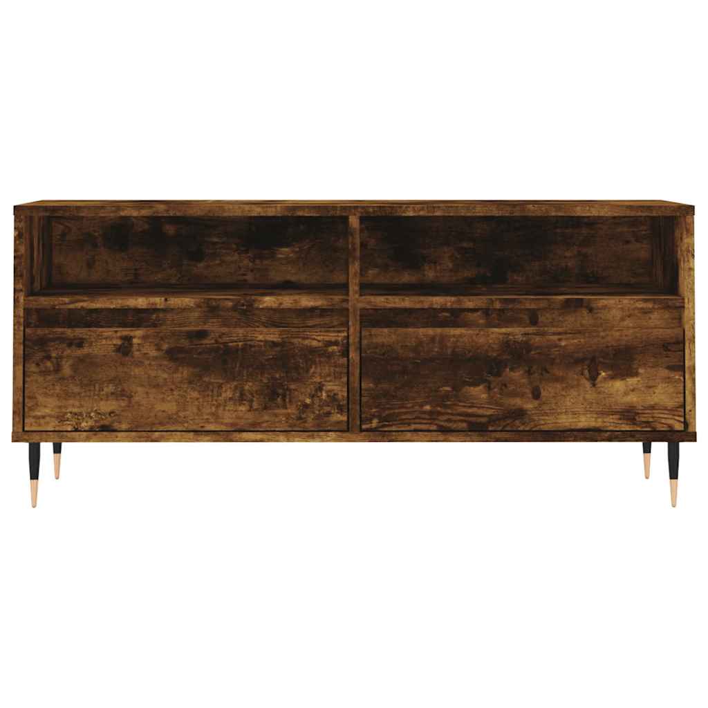 vidaXL TV Cabinet Smoked Oak 100x34.5x44.5 cm Engineered Wood 5
