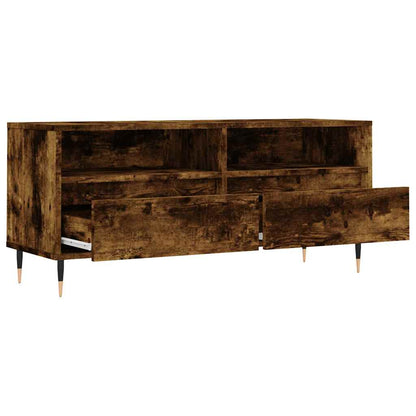 vidaXL TV Cabinet Smoked Oak 100x34.5x44.5 cm Engineered Wood 6
