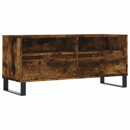 vidaXL TV Cabinet Smoked Oak 100x34.5x44.5 cm Engineered Wood 2