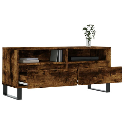 vidaXL TV Cabinet Smoked Oak 100x34.5x44.5 cm Engineered Wood 4