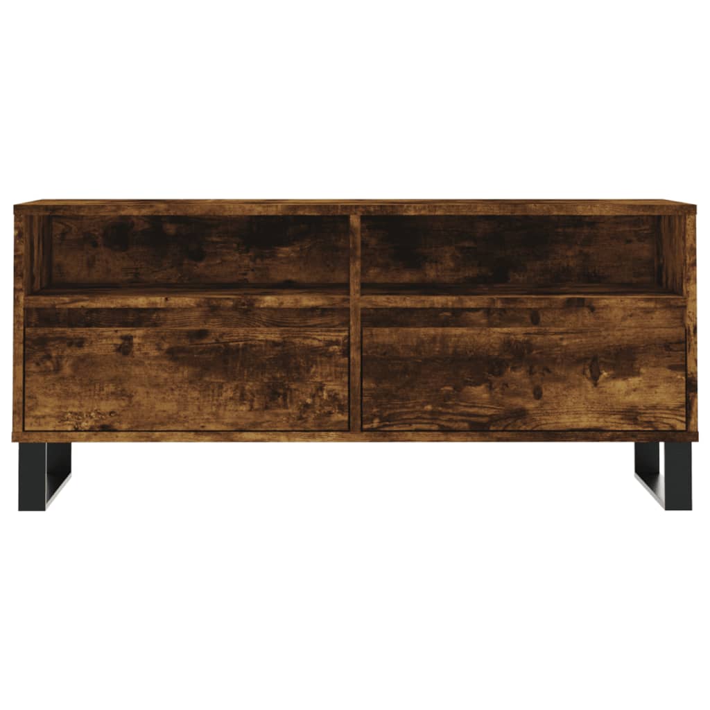vidaXL TV Cabinet Smoked Oak 100x34.5x44.5 cm Engineered Wood 5