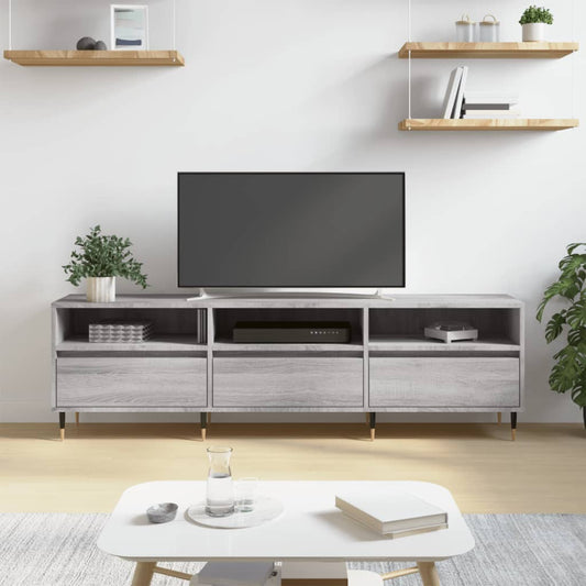 vidaXL TV Cabinet Grey Sonoma 150x30x44,5 cm Engineered Wood 1