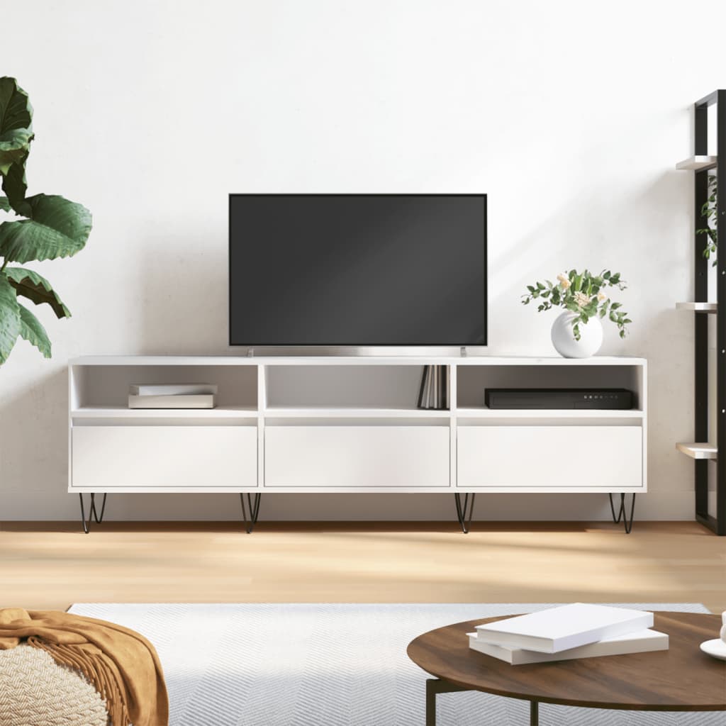 vidaXL TV Cabinet White 150x30x44.5 cm Engineered Wood 1