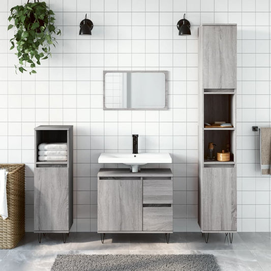 Bathroom Engineered Wood Grey sonoma