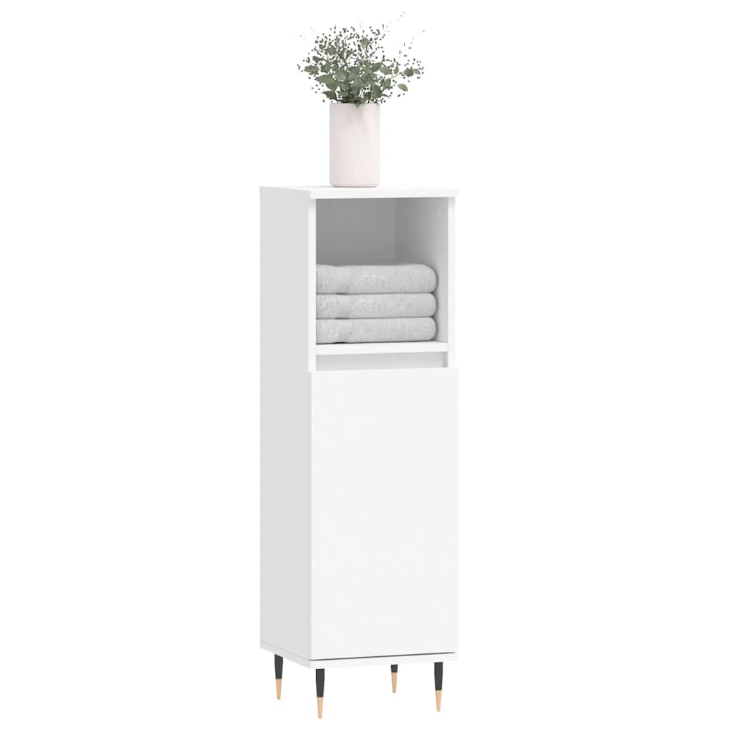 vidaXL Bathroom Cabinet White 30x30x100 cm Engineered Wood 3