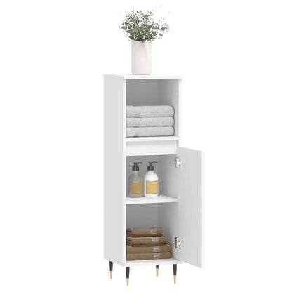 vidaXL Bathroom Cabinet White 30x30x100 cm Engineered Wood 4