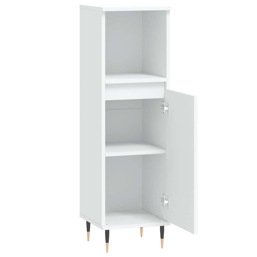 vidaXL Bathroom Cabinet White 30x30x100 cm Engineered Wood 6