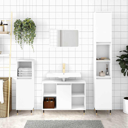 vidaXL Bathroom Cabinet White 30x30x100 cm Engineered Wood 1