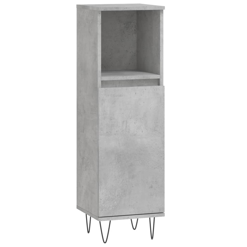 vidaXL Bathroom Cabinet Concrete Grey 30x30x100 cm Engineered Wood 2