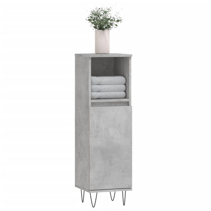 vidaXL Bathroom Cabinet Concrete Grey 30x30x100 cm Engineered Wood 3